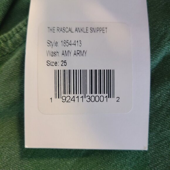 MOTHER Rascal Ankle Snippet Army Green Jeans Raw Hem Casual NEW 25 Layer Fall - Picture 8 of 10